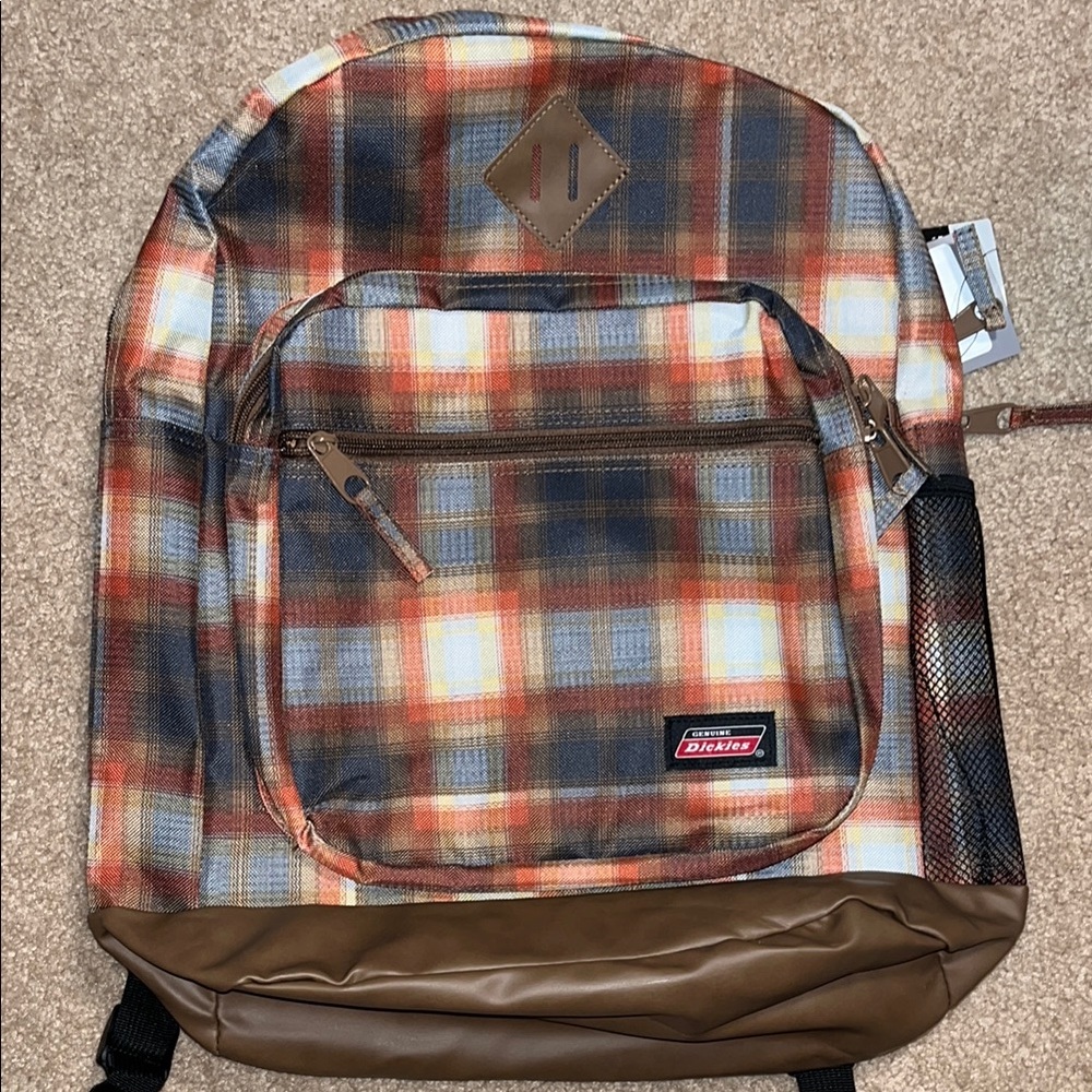 Dickies Varsity Multicolor Plaid Backpack new with tags